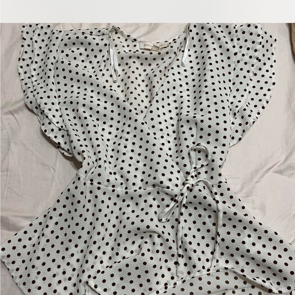 Monteau White babydoll Ruffled Blouse